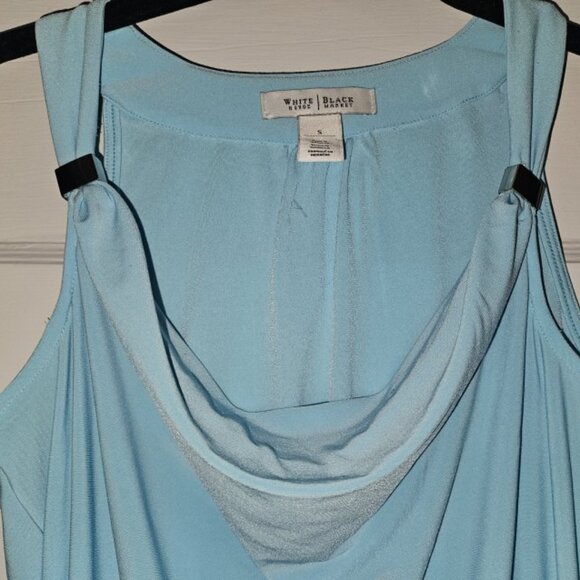 WHITE HOUSE BLACK MARKET Light Blue Draped Neck Tank Top Ladies SMALL - Picture 5 of 5